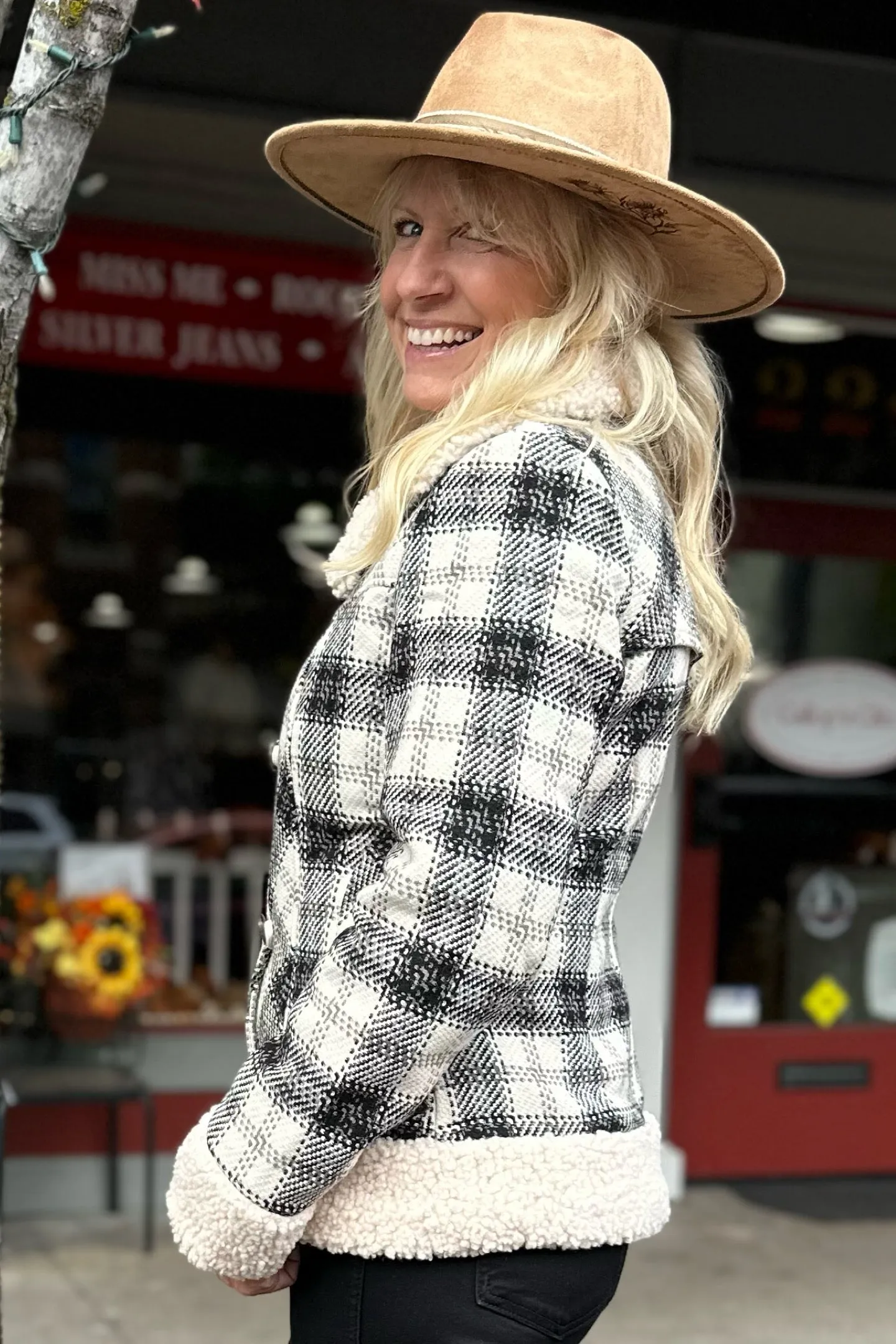 Plaid Wool & Berber Classic Jacket from Powder River Outfitters by Panhandle