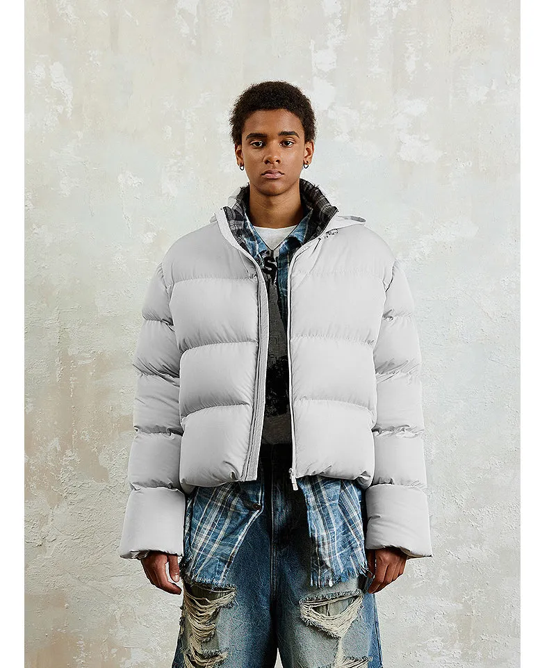 Plain Short Wide Down Jacket