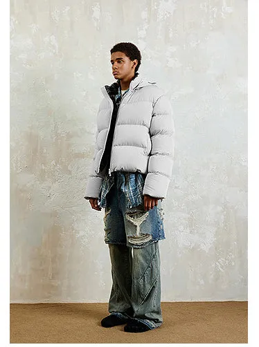 Plain Short Wide Down Jacket