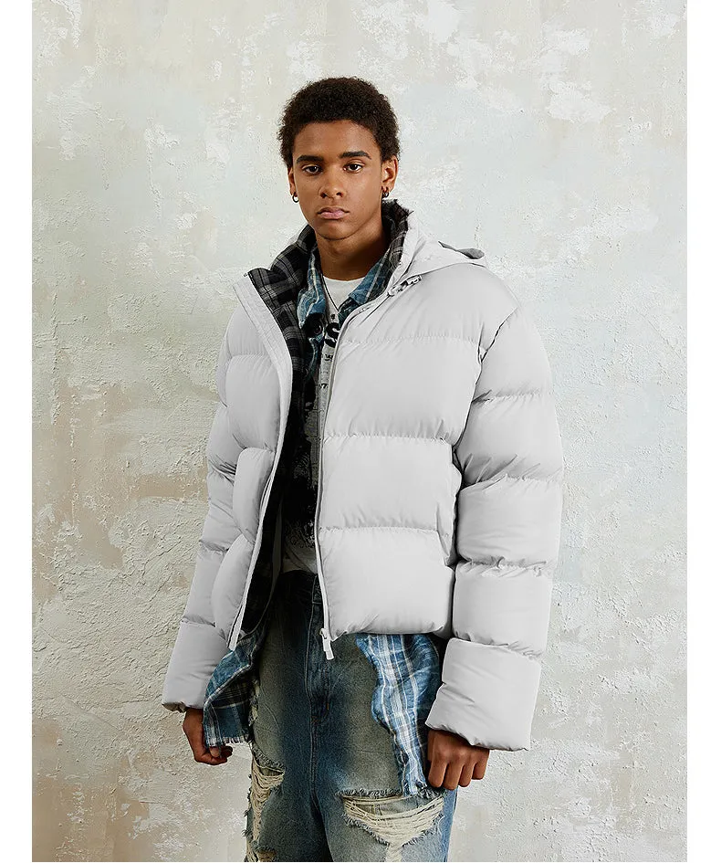 Plain Short Wide Down Jacket