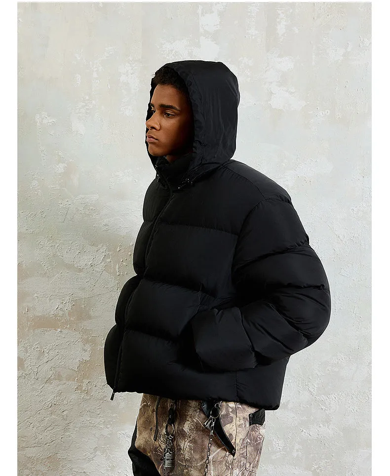 Plain Short Wide Down Jacket