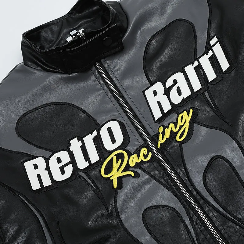 PopFlying Retro Racing Leather Jacket Hellfire