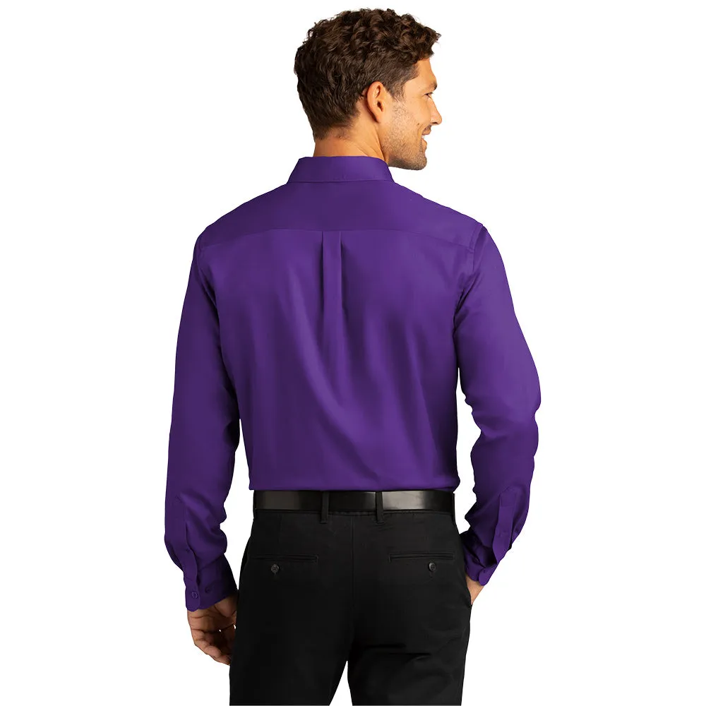 Port Authority® Long Sleeve SuperPro React™ Twill Shirt - Purple