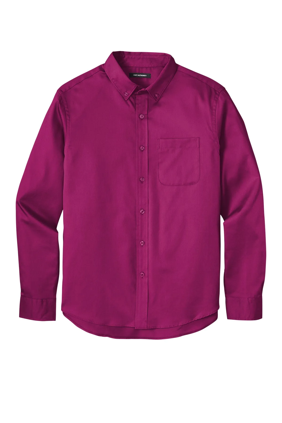 Port Authority® Long Sleeve SuperPro React™ Twill Shirt - Wild Berry