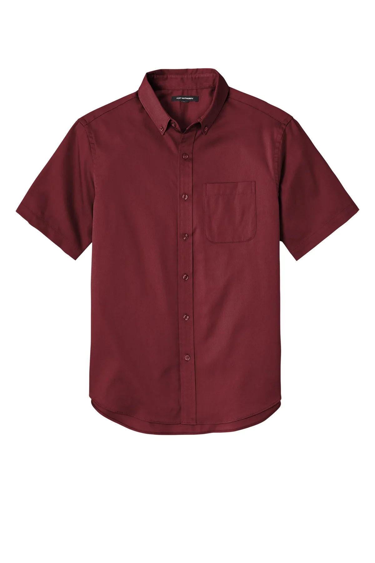 Port Authority® Short Sleeve SuperPro React™ Twill Shirt - Burgundy