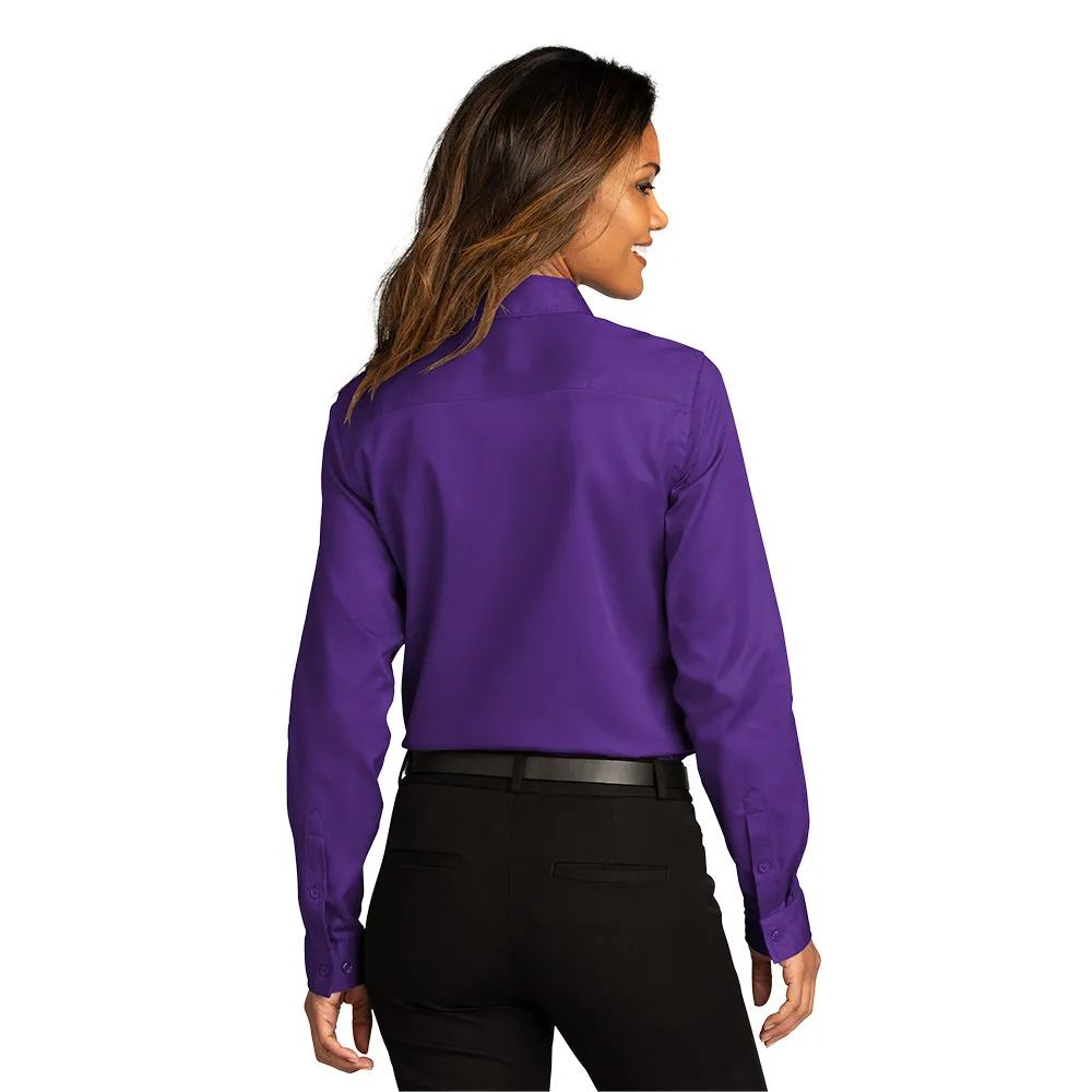 Port Authority® Women's Long Sleeve SuperPro React ™ Twill Shirt - Purple