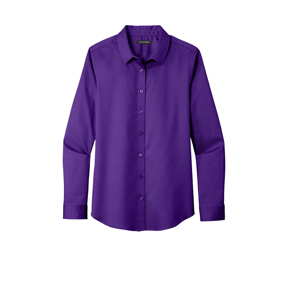 Port Authority® Women's Long Sleeve SuperPro React ™ Twill Shirt - Purple