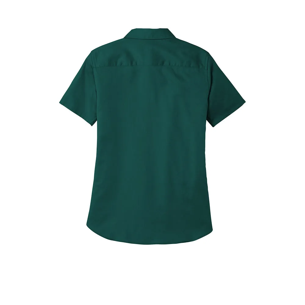 Port Authority® Women's Short Sleeve SuperPro React ™ Twill Shirt - Marine Green