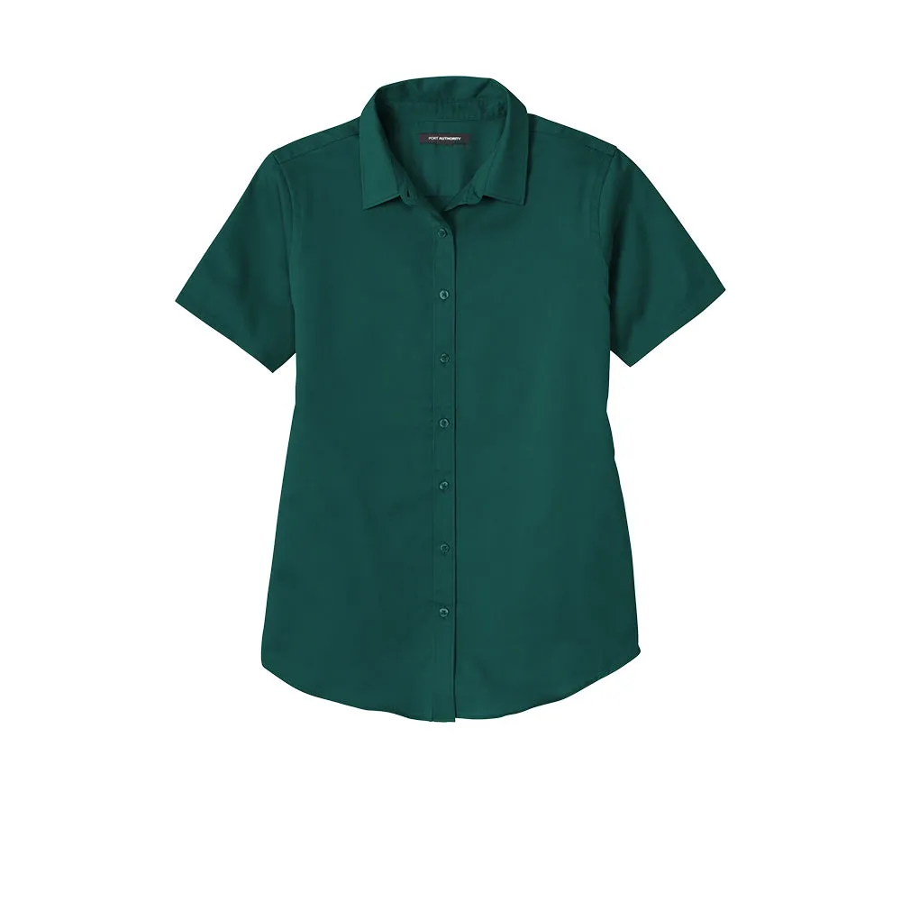 Port Authority® Women's Short Sleeve SuperPro React ™ Twill Shirt - Marine Green