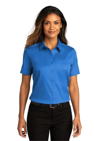 Port Authority® Women's Short Sleeve SuperPro React ™ Twill Shirt - Strong Blue