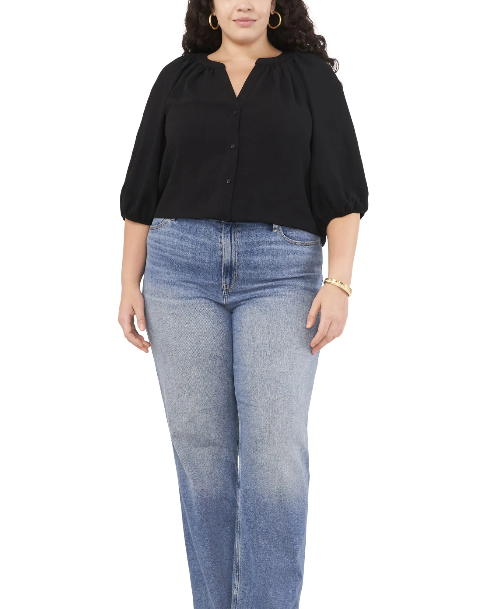 RAGLAN BALLOON SLEEVE TOP | RICH BLACK