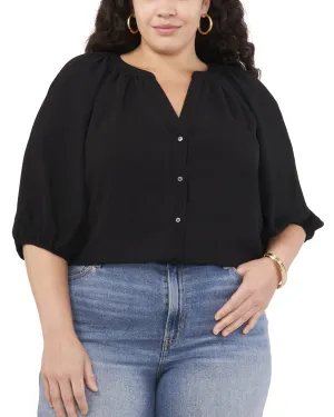 RAGLAN BALLOON SLEEVE TOP | RICH BLACK