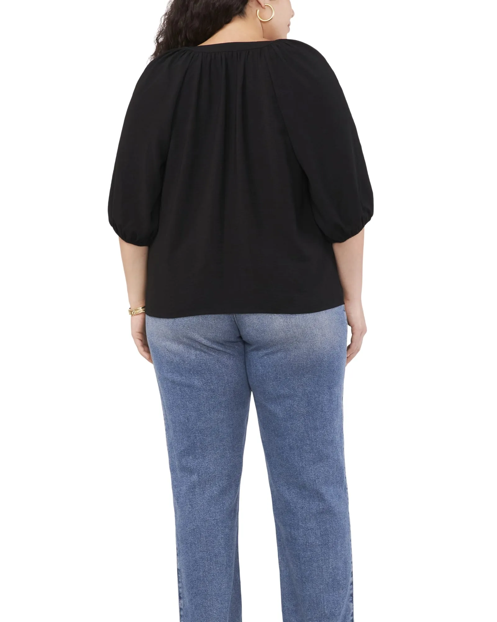 RAGLAN BALLOON SLEEVE TOP | RICH BLACK