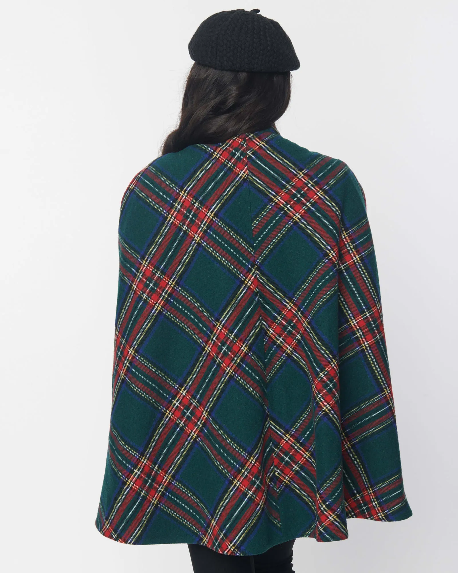 Smak Parlour Green Plaid Savile Row Cape Coat | Green