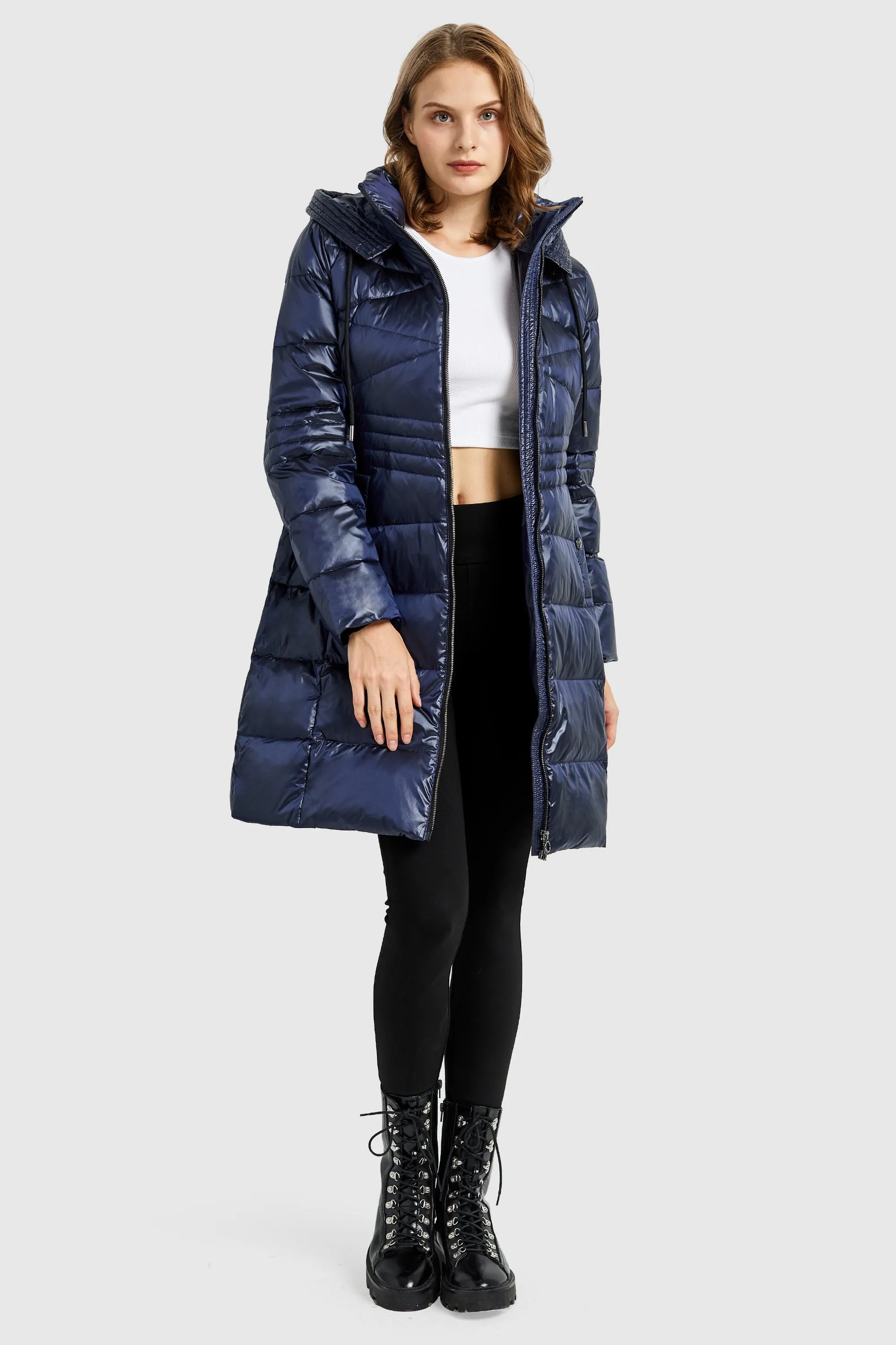 Stand Collar Down Parka with Hood