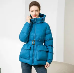 Stay Cozy and Chic: Women's Duck Down Hooded Jacket