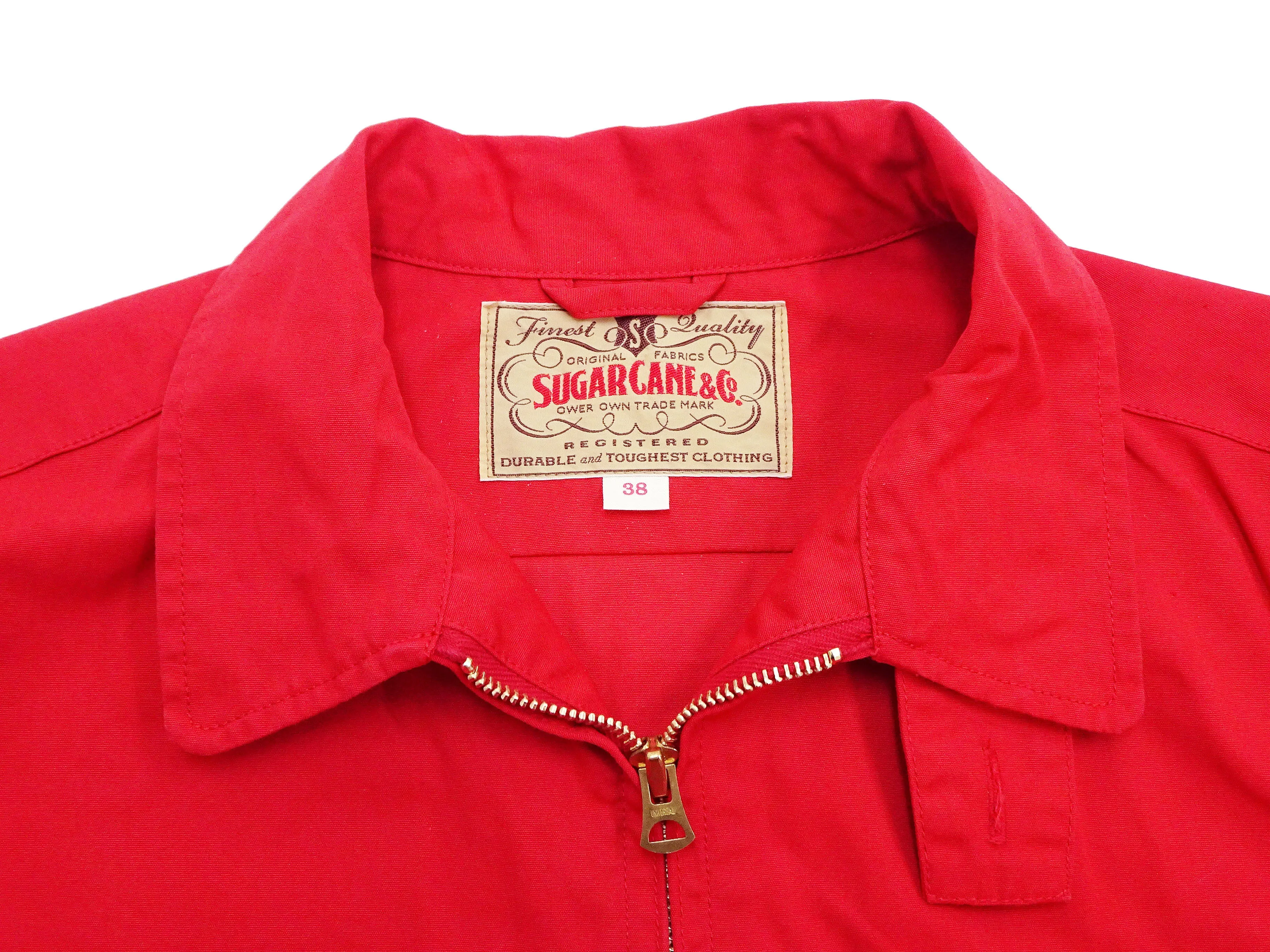 Sugar Cane Jacket Men's Casual 1950s Style Lightweight Unlined Cotton Jacket SC15293 165 Red