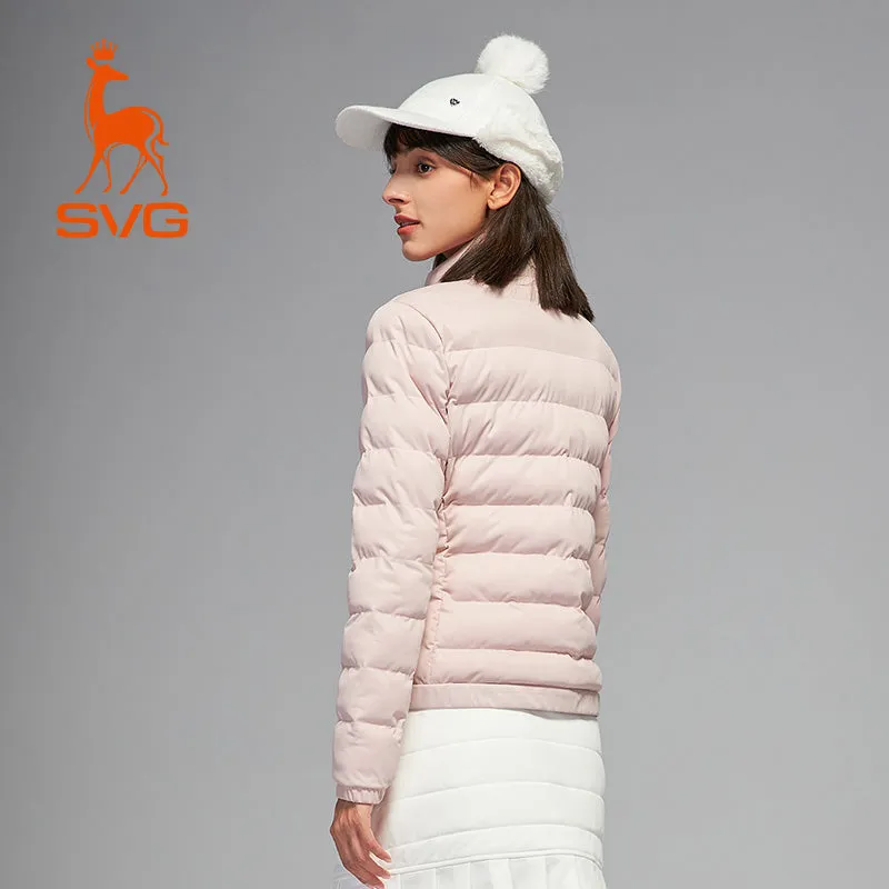 SVG Golf Women's Down Jacket Light and Thin Short Stand Collar