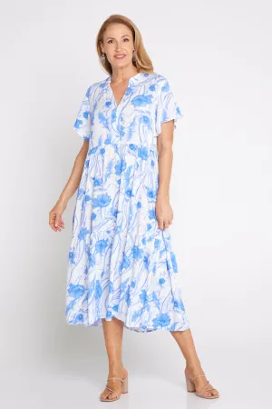 Taylor Diamanté Dress - Blue Floral