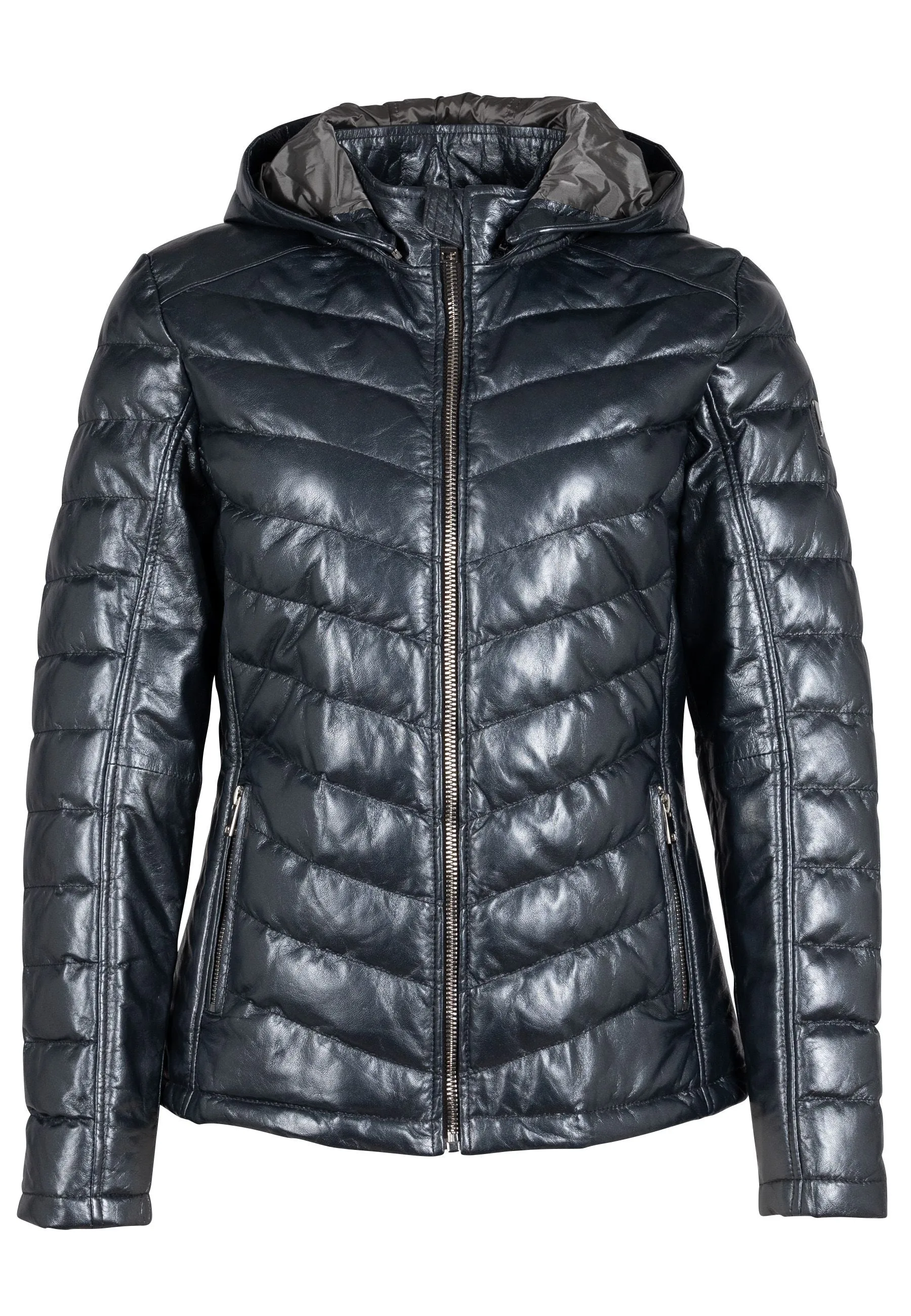 The Corbin Leather Metallic Puffer