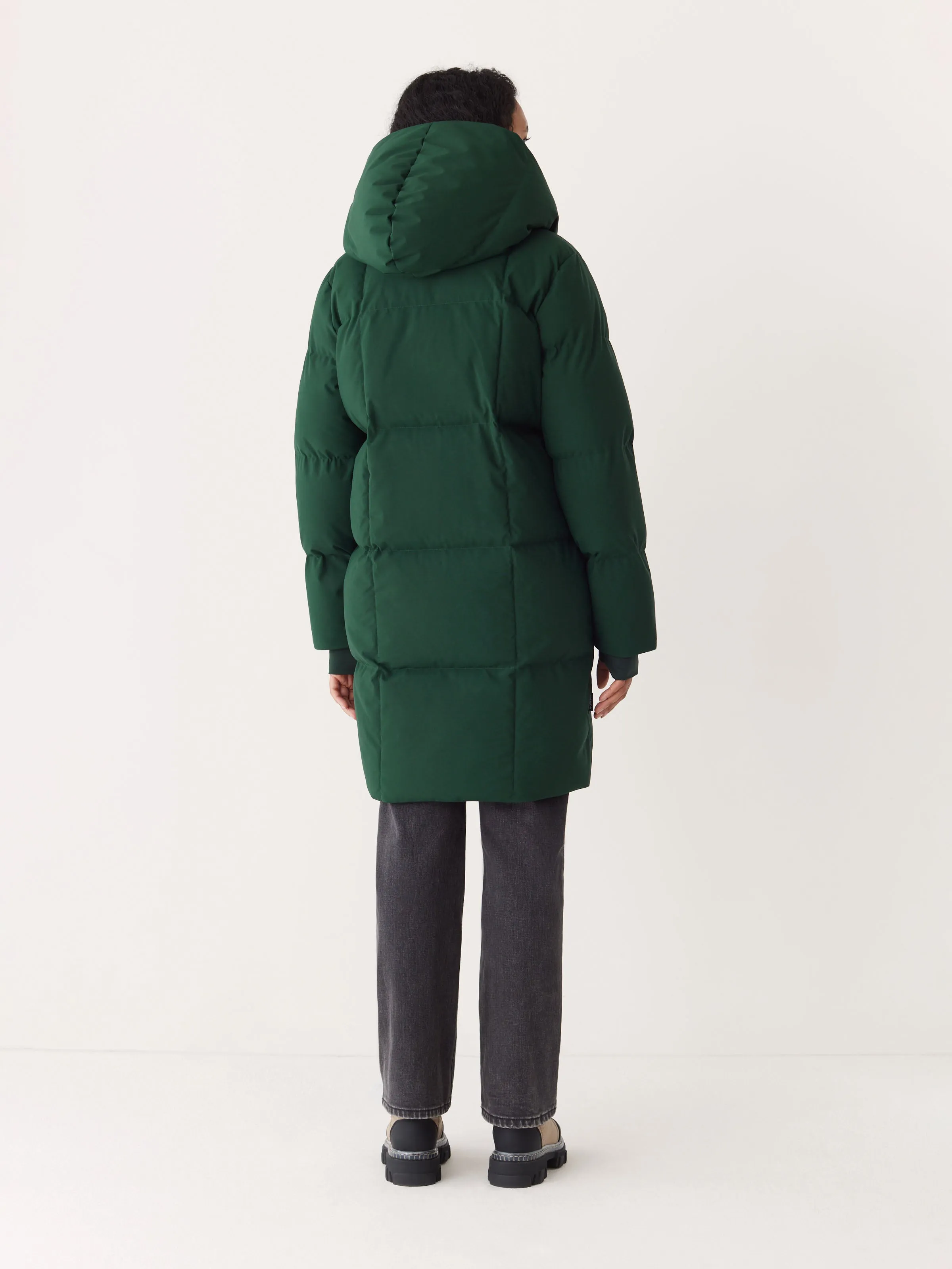 The Hygge Puffer Coat in Forest Green