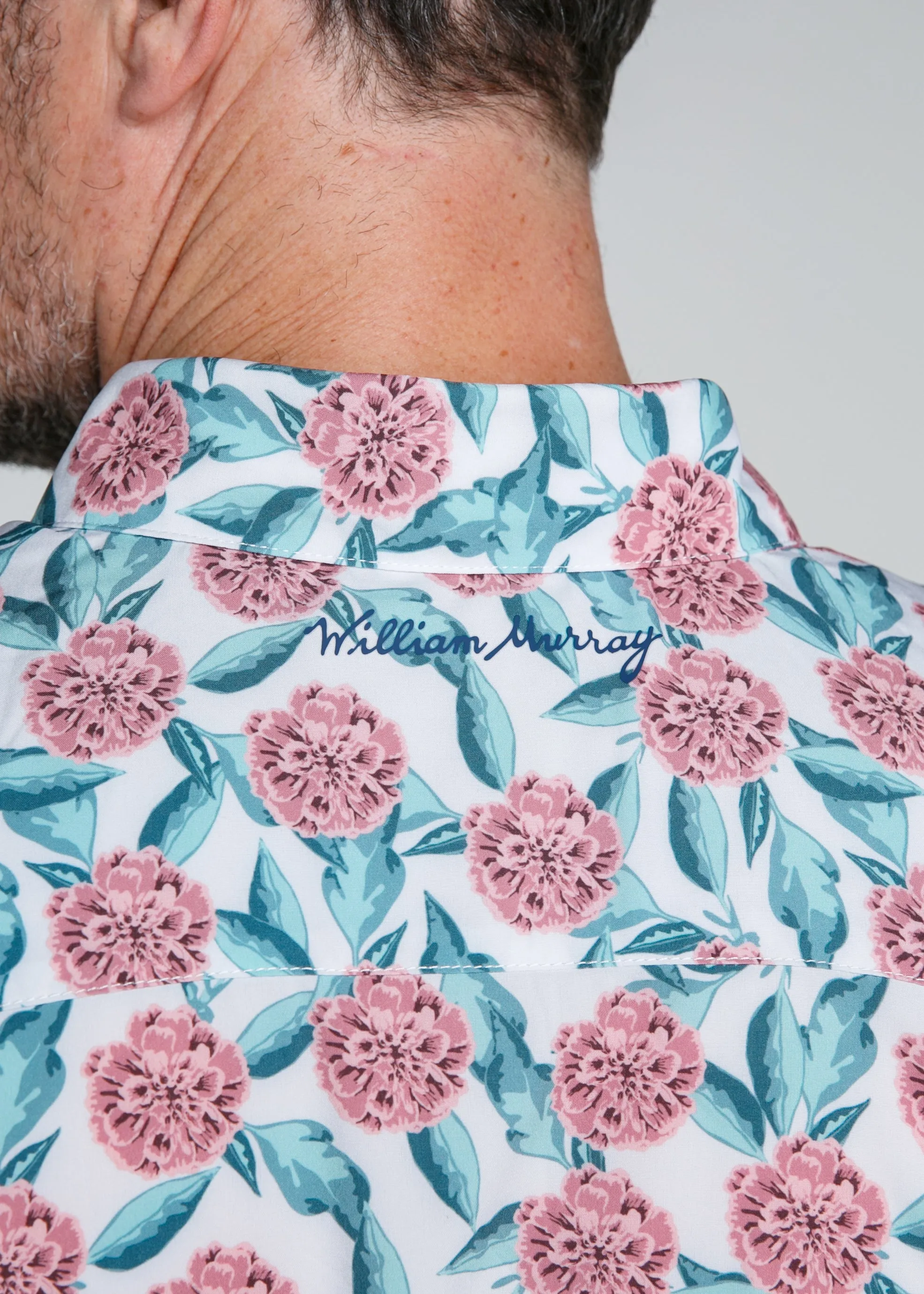 Tropical Mums Men's Button Down | White