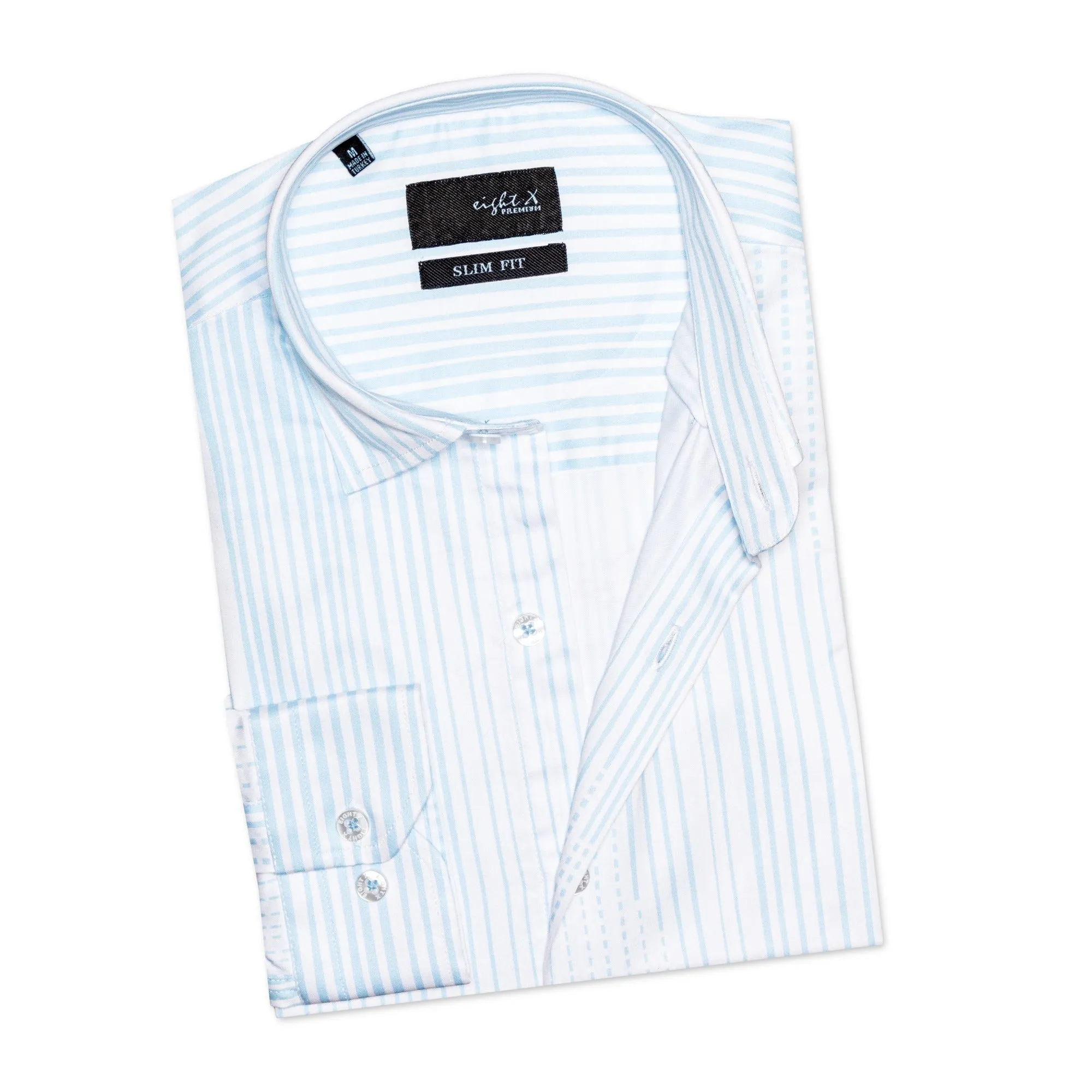 Types Of Stripes Button Down Shirt - Blue