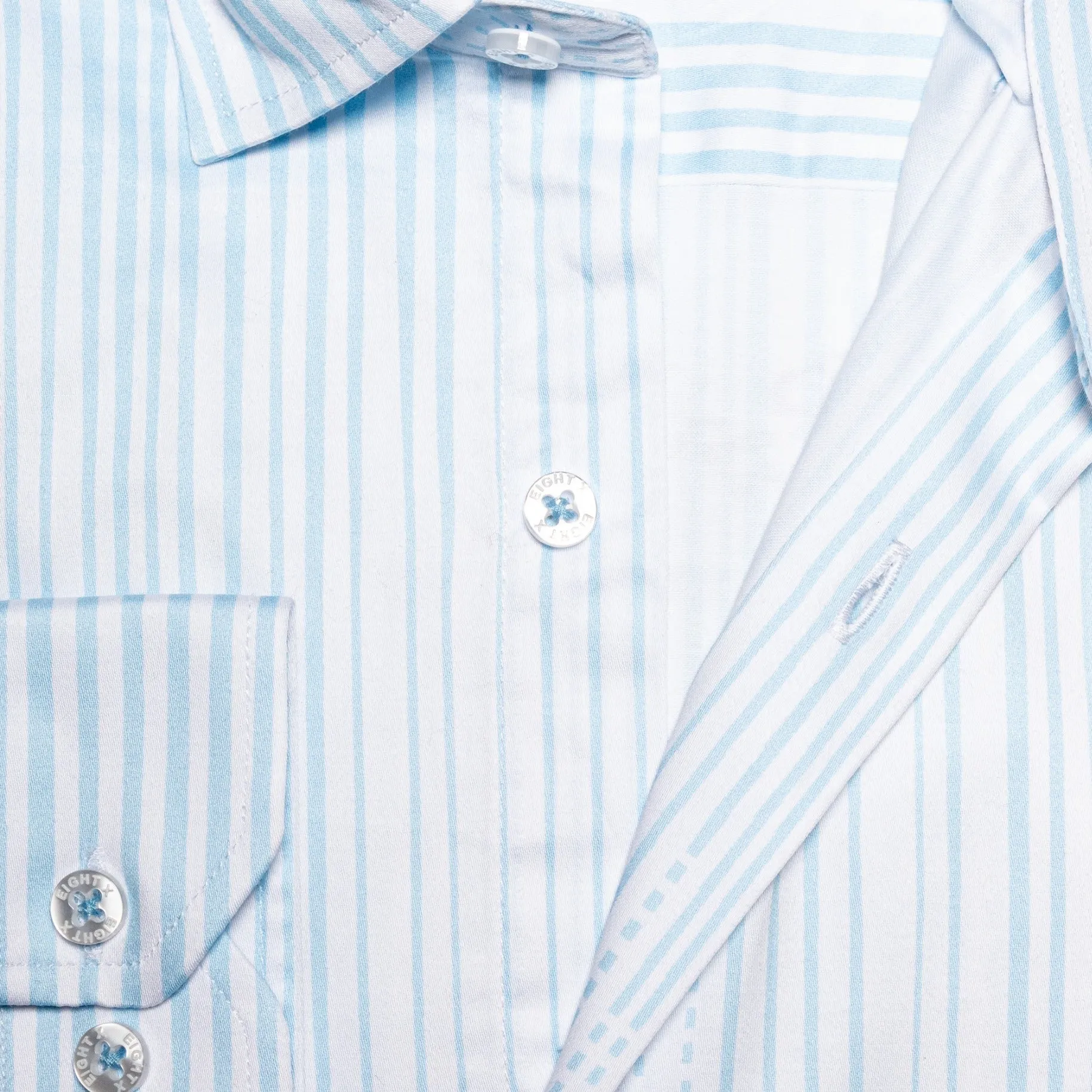 Types Of Stripes Button Down Shirt - Blue