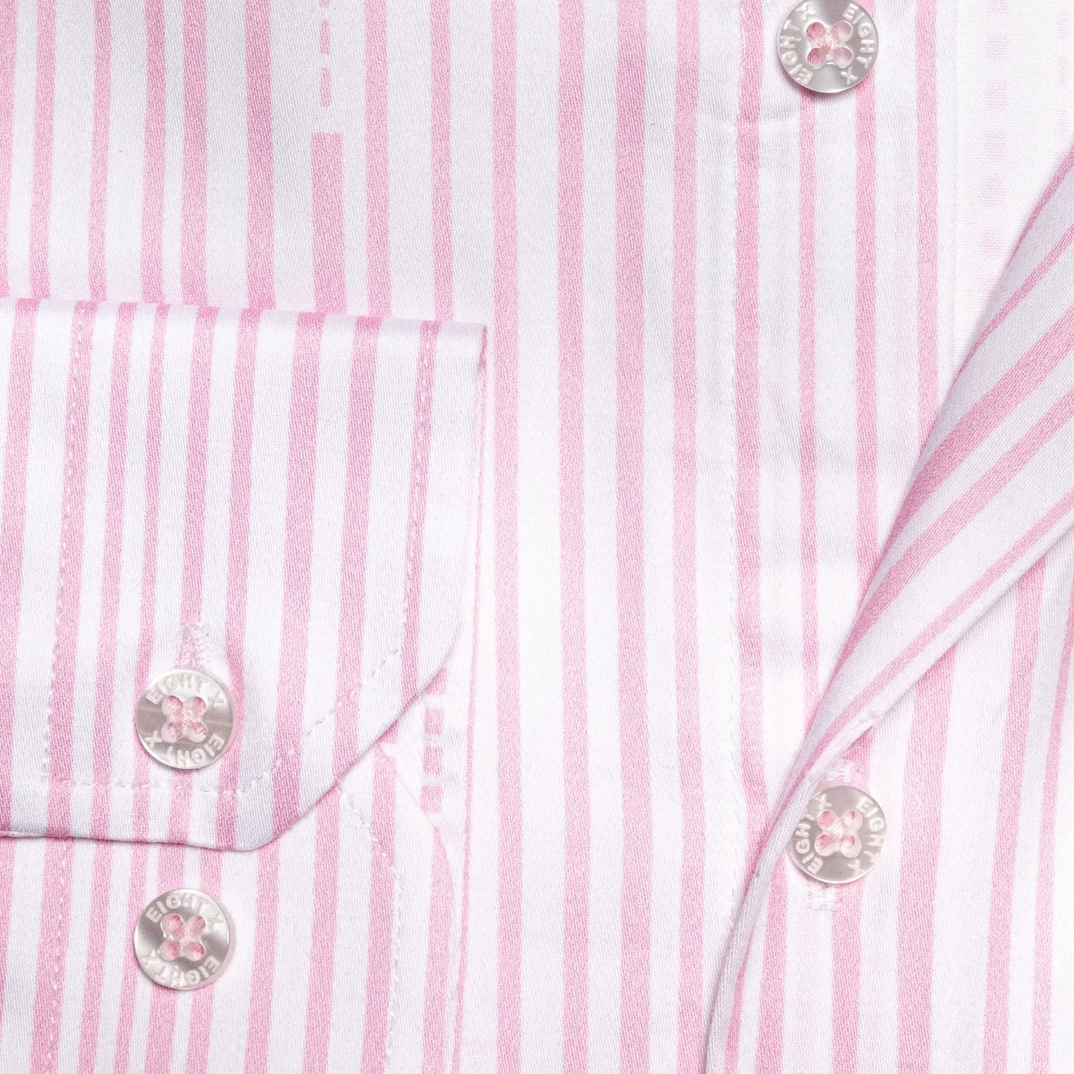 Types Of Stripes Button Down Shirt - Pink