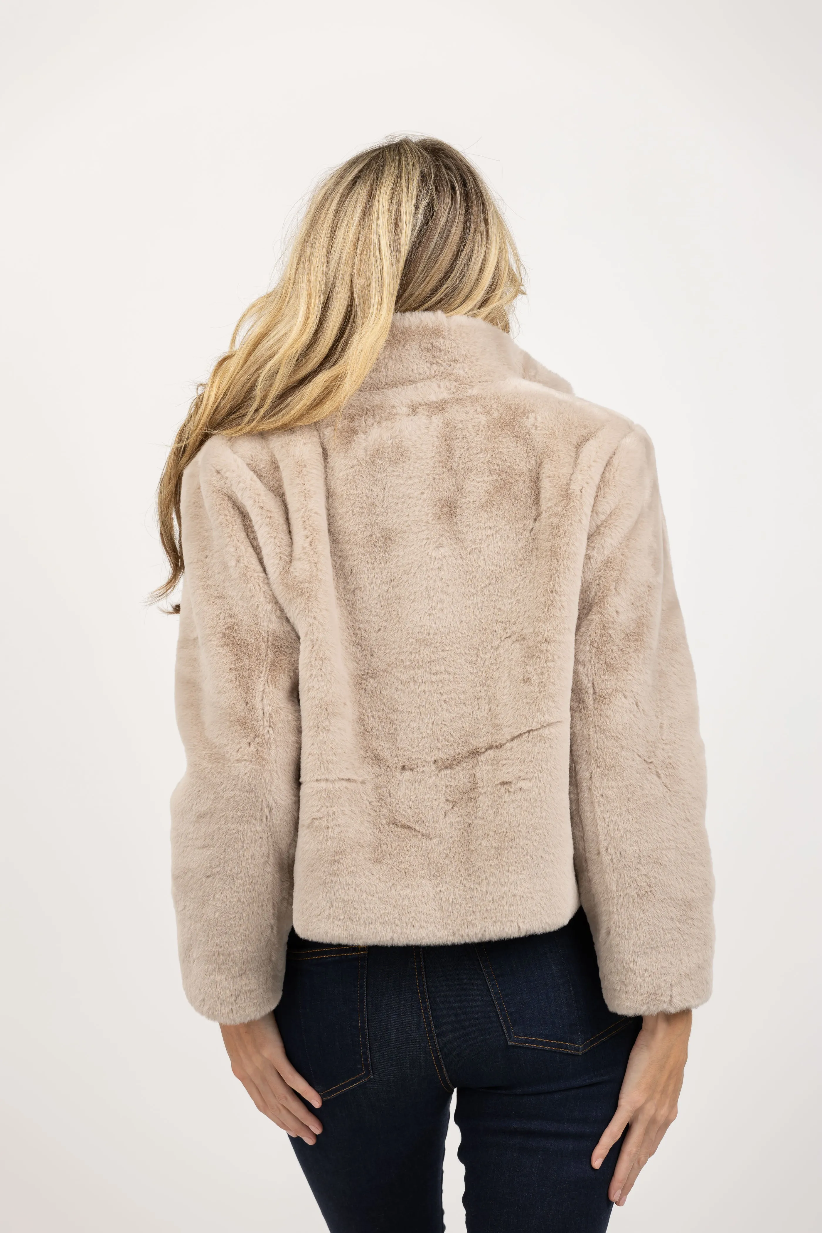 Velvet Sheena Fur Jacket in Ash