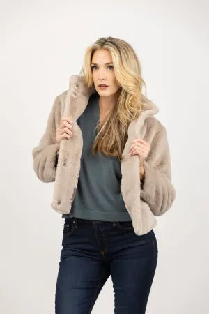 Velvet Sheena Fur Jacket in Ash