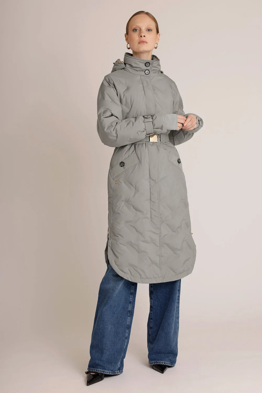 Waterproof Puffer Poncho - Green