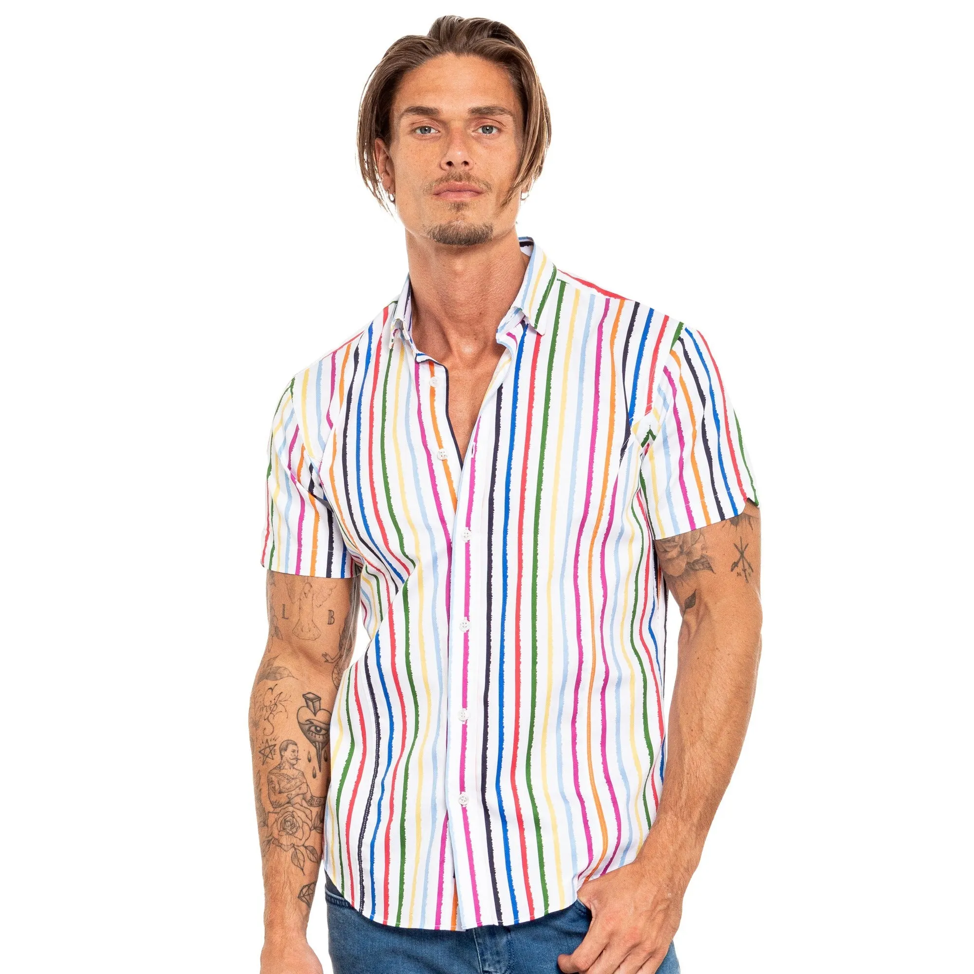 Wet Paint Short Sleeve Button Down Shirt