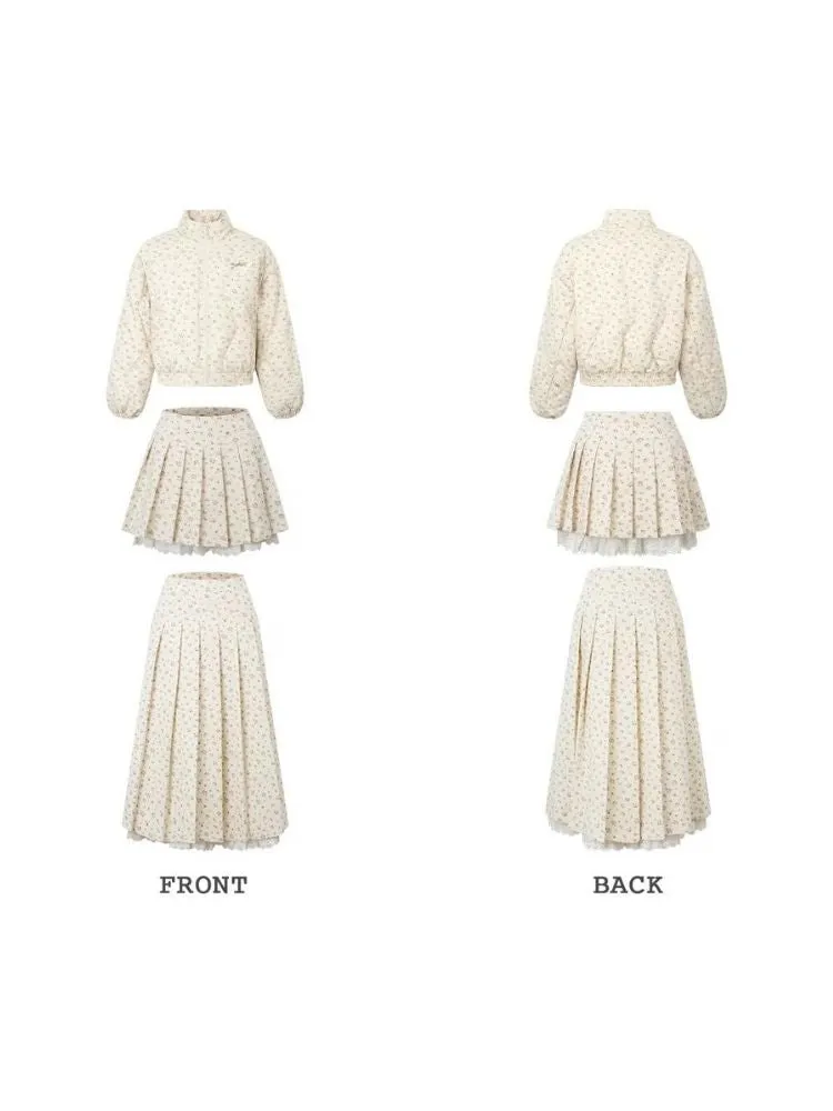 White down jacket and pleated skirt【s0000004538】