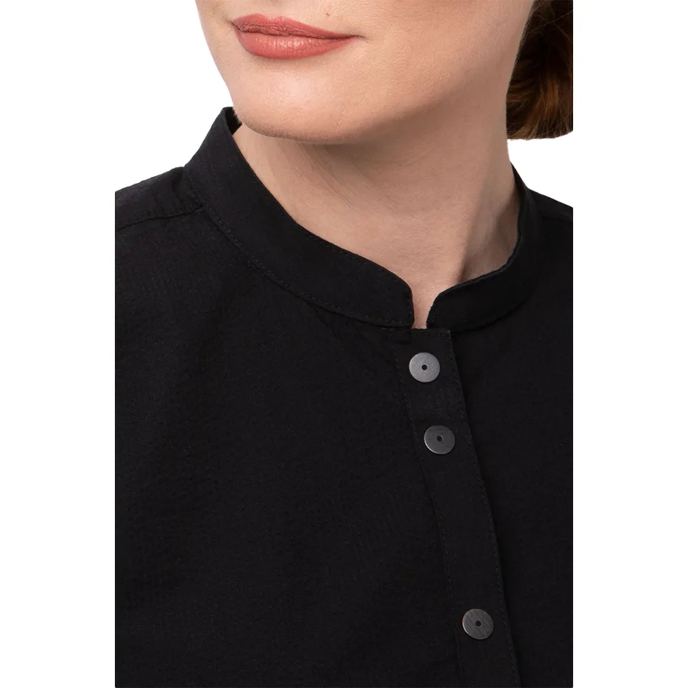 WOMEN SEERSUCKER SHIRT - Black