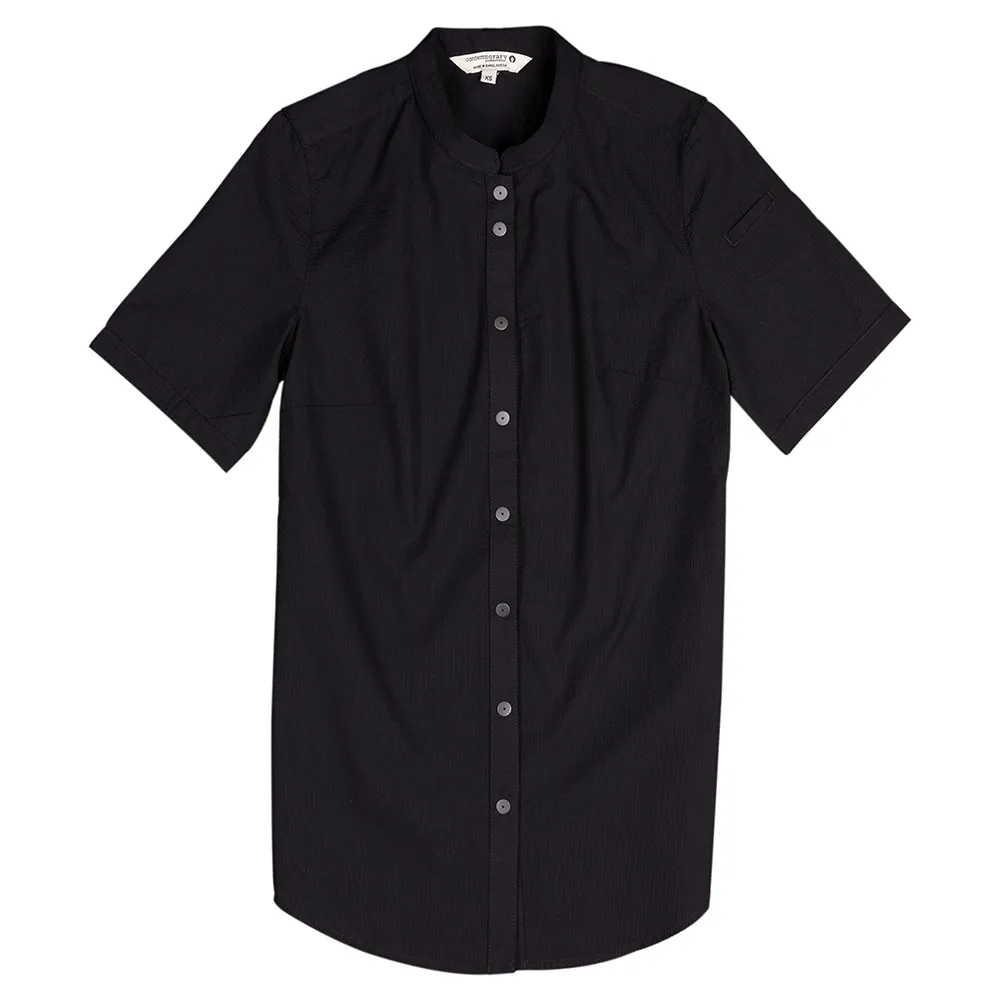 WOMEN SEERSUCKER SHIRT - Black