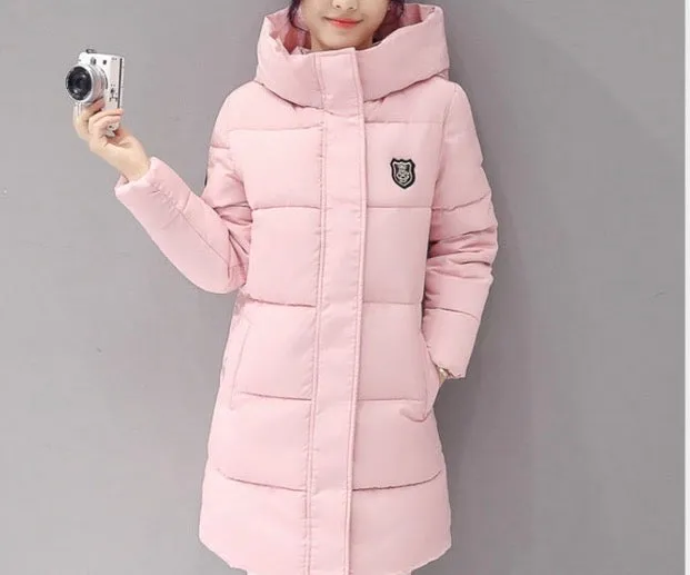 Women Warm Bubble detachable Hoodie long Winter Jacket