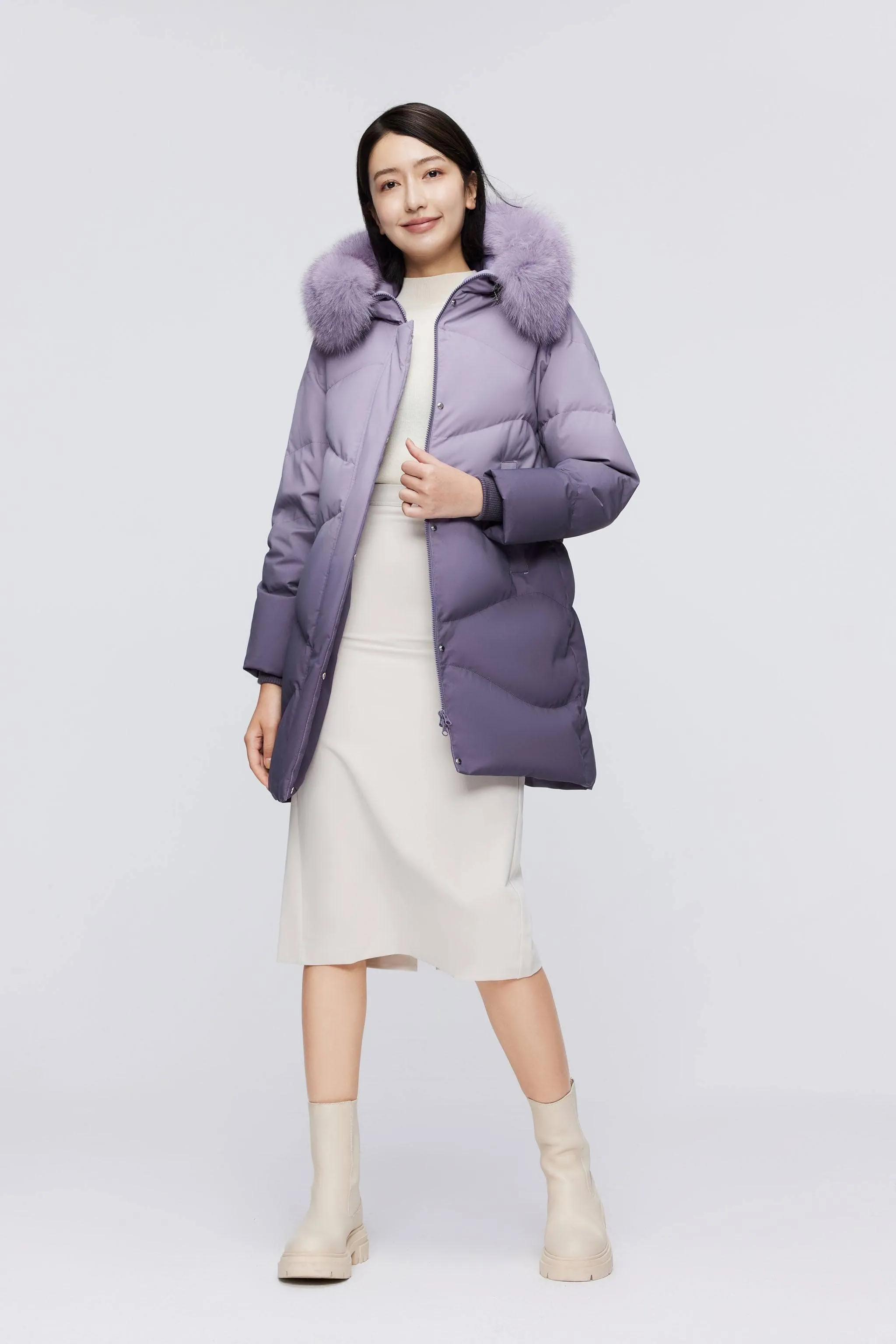 Women's Classic Casual Down Parka with Fur 5126