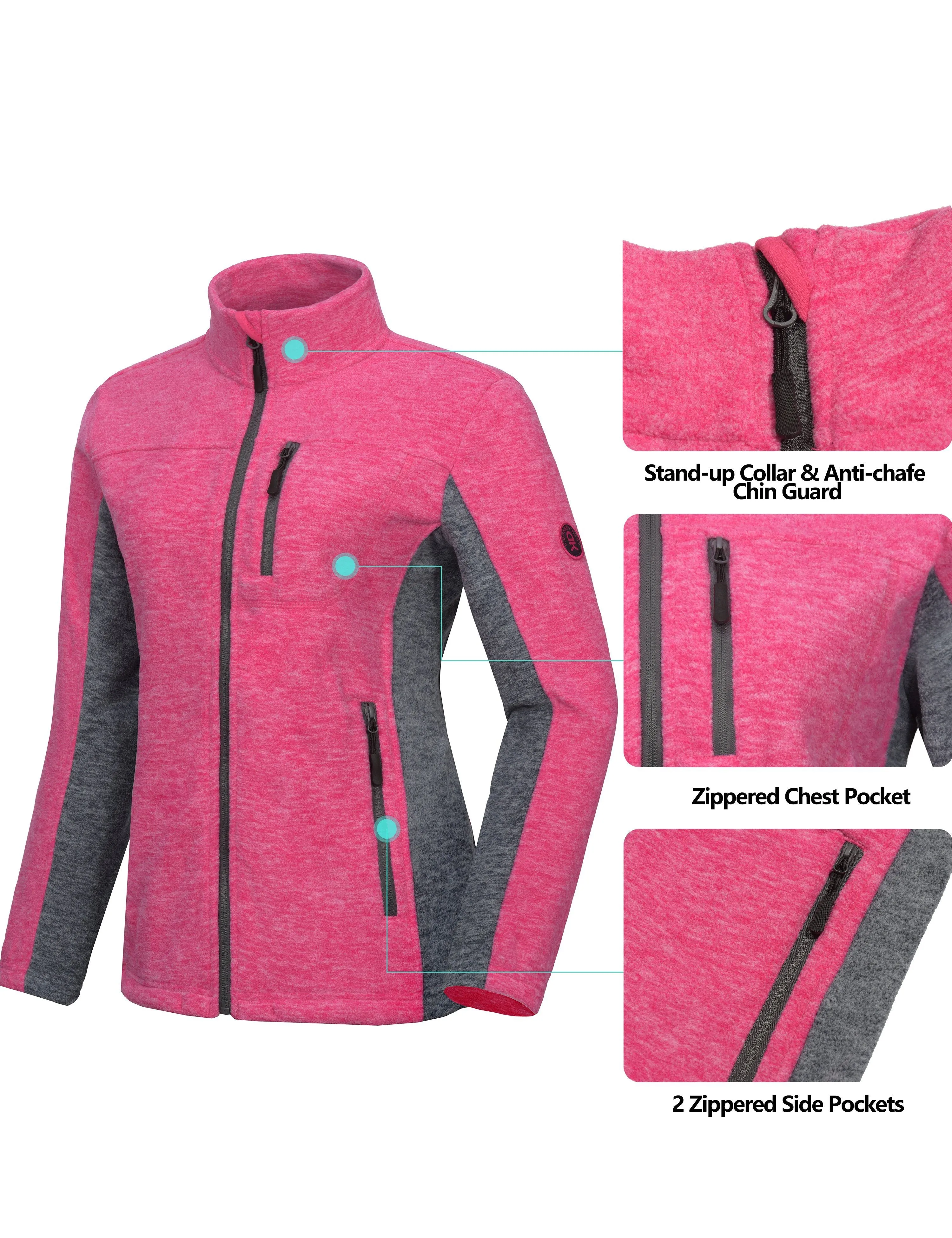 Women's Lightweight Recycled Polar Fleece Hiking Jacket