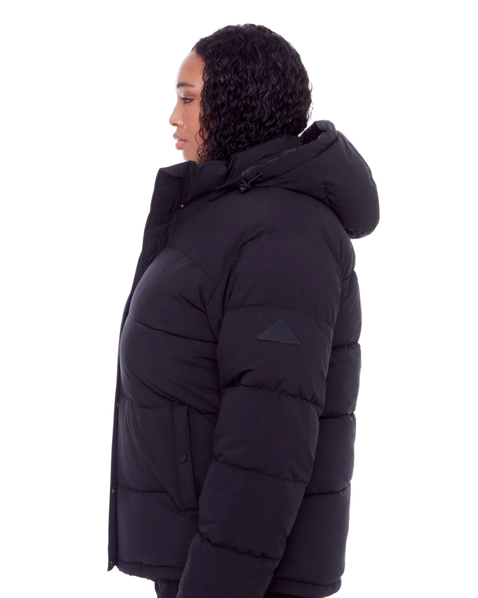 Women's Plus Size - FORILLON | Vegan Down Recycled Short Quilted Puffer Jacket | Black