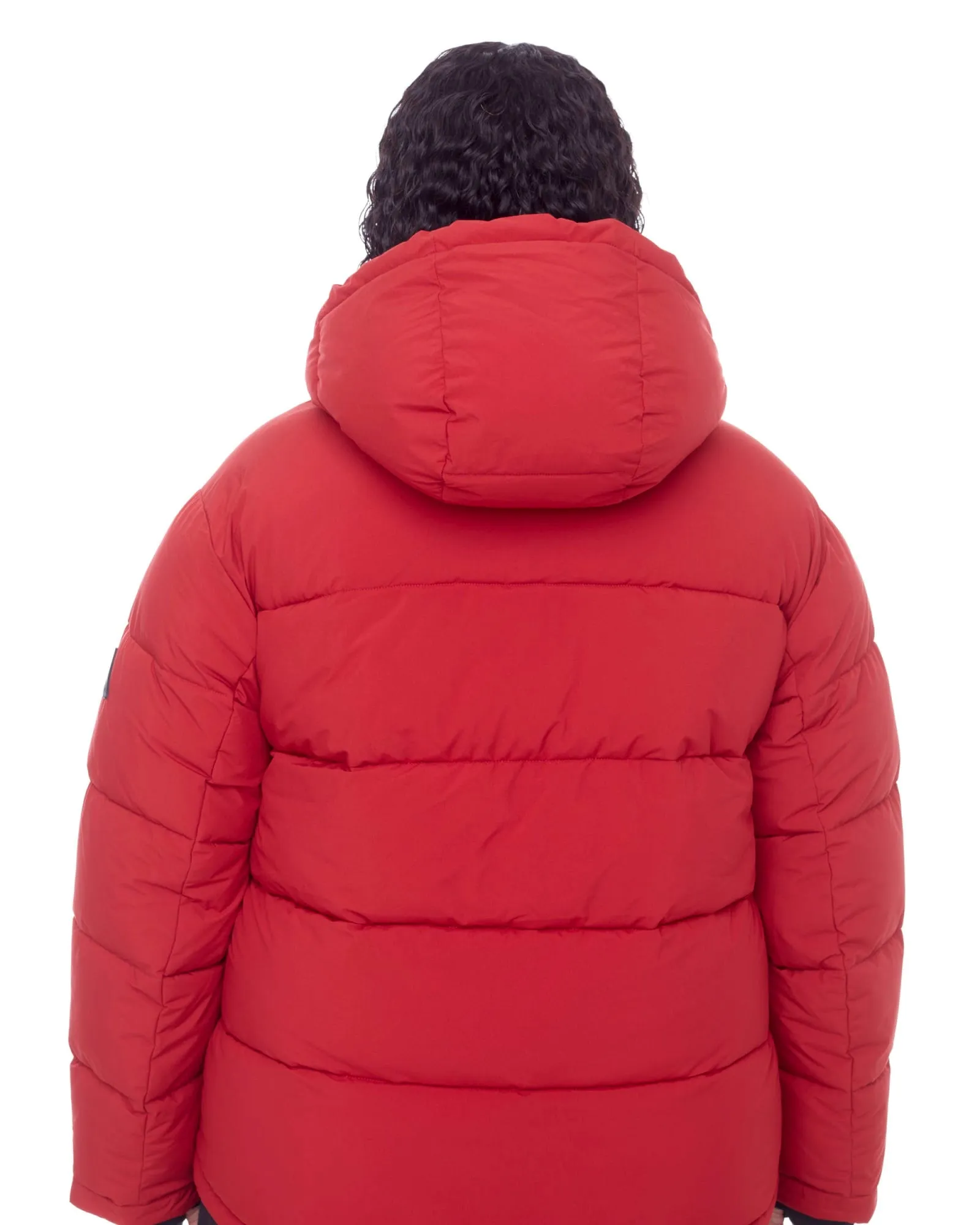 Women's Plus Size - FORILLON | Vegan Down Recycled Short Quilted Puffer Jacket | Deep Red