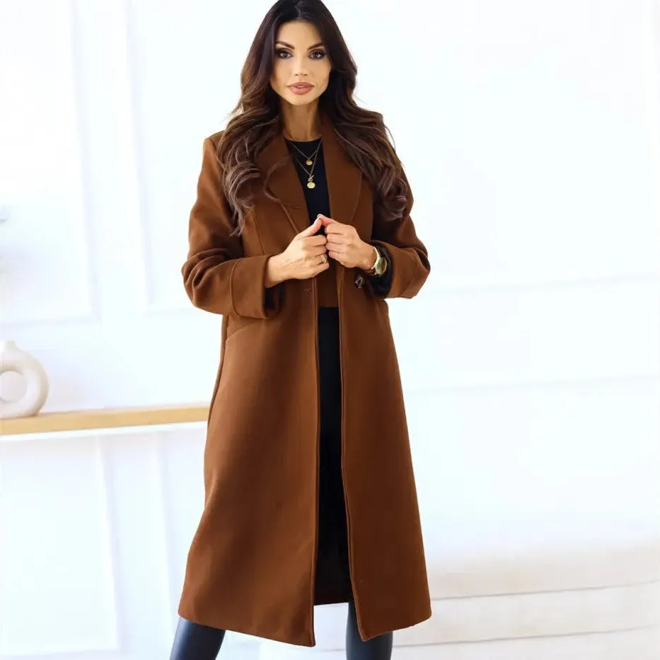 Women's Simple Long Sleeve Turn-down Collar jacket