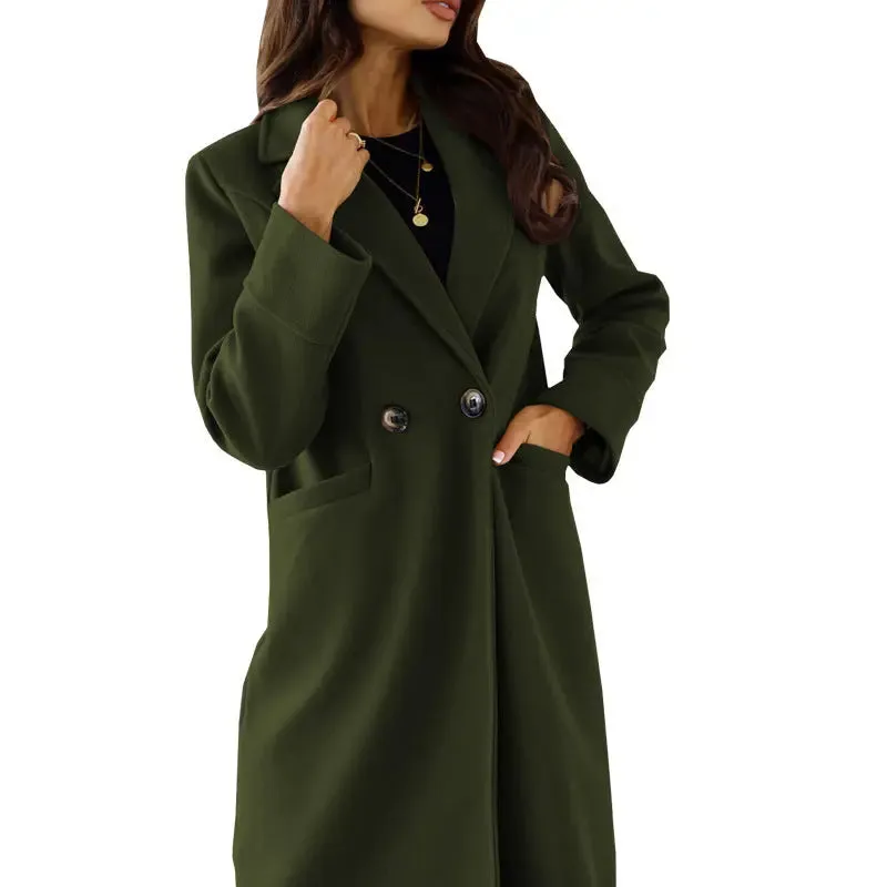 Women's Simple Long Sleeve Turn-down Collar jacket