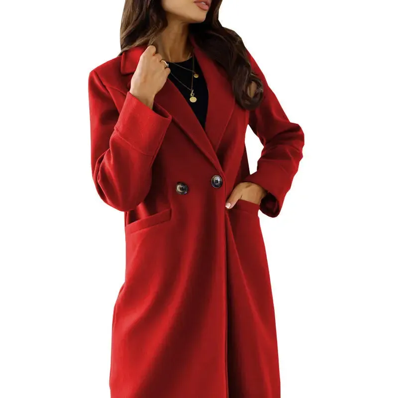 Women's Simple Long Sleeve Turn-down Collar jacket