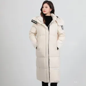 Women's Winter Thickened Mid-length Hooded Down Jacket