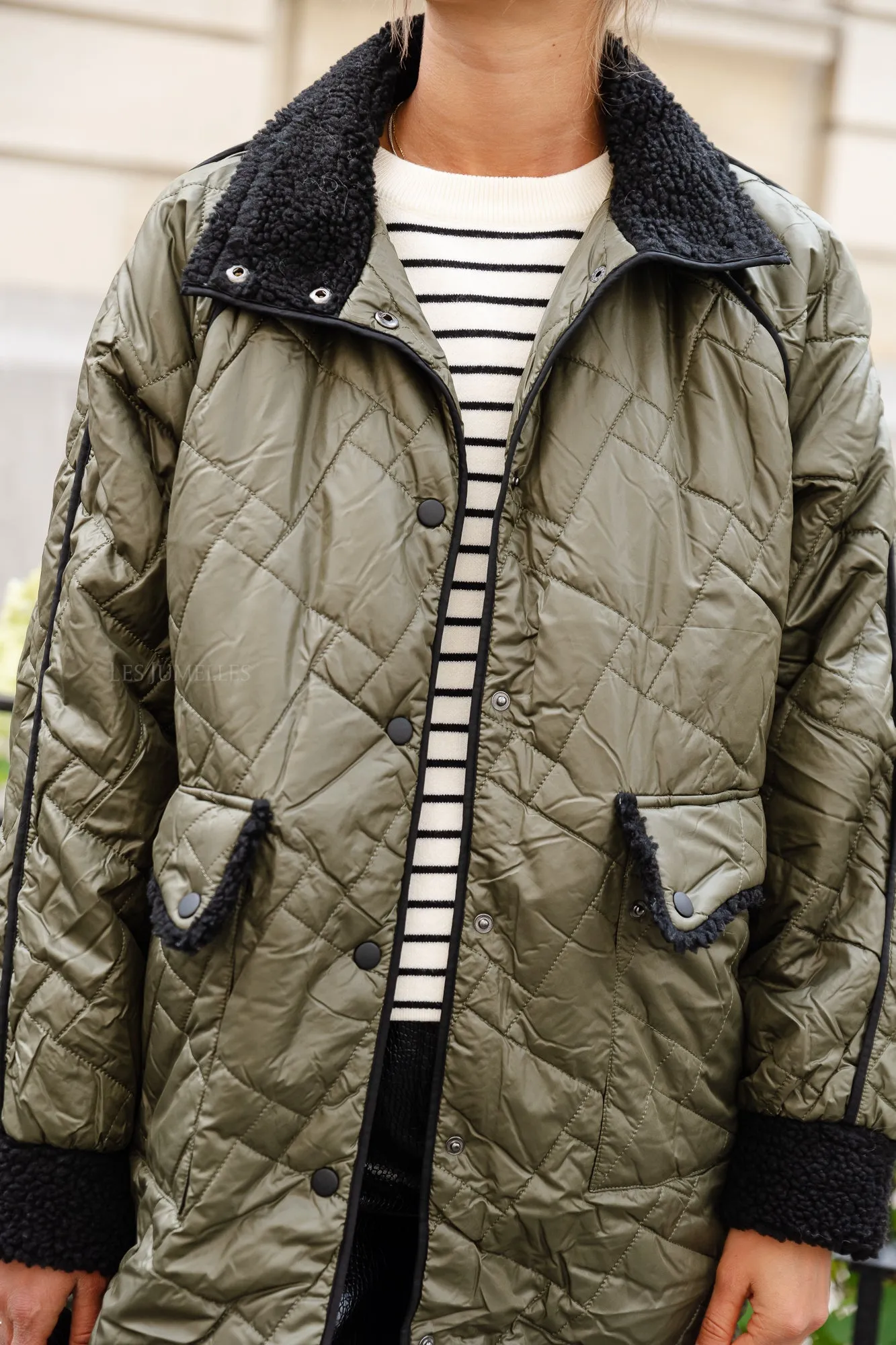 Yaskatly quilted padded jacket khaki/black