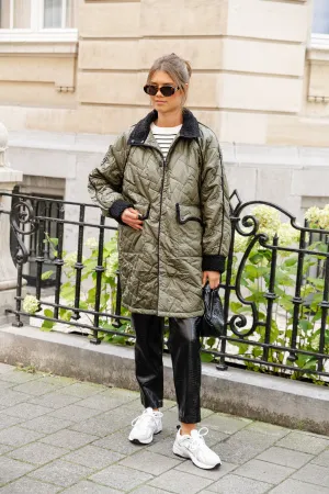 Yaskatly quilted padded jacket khaki/black